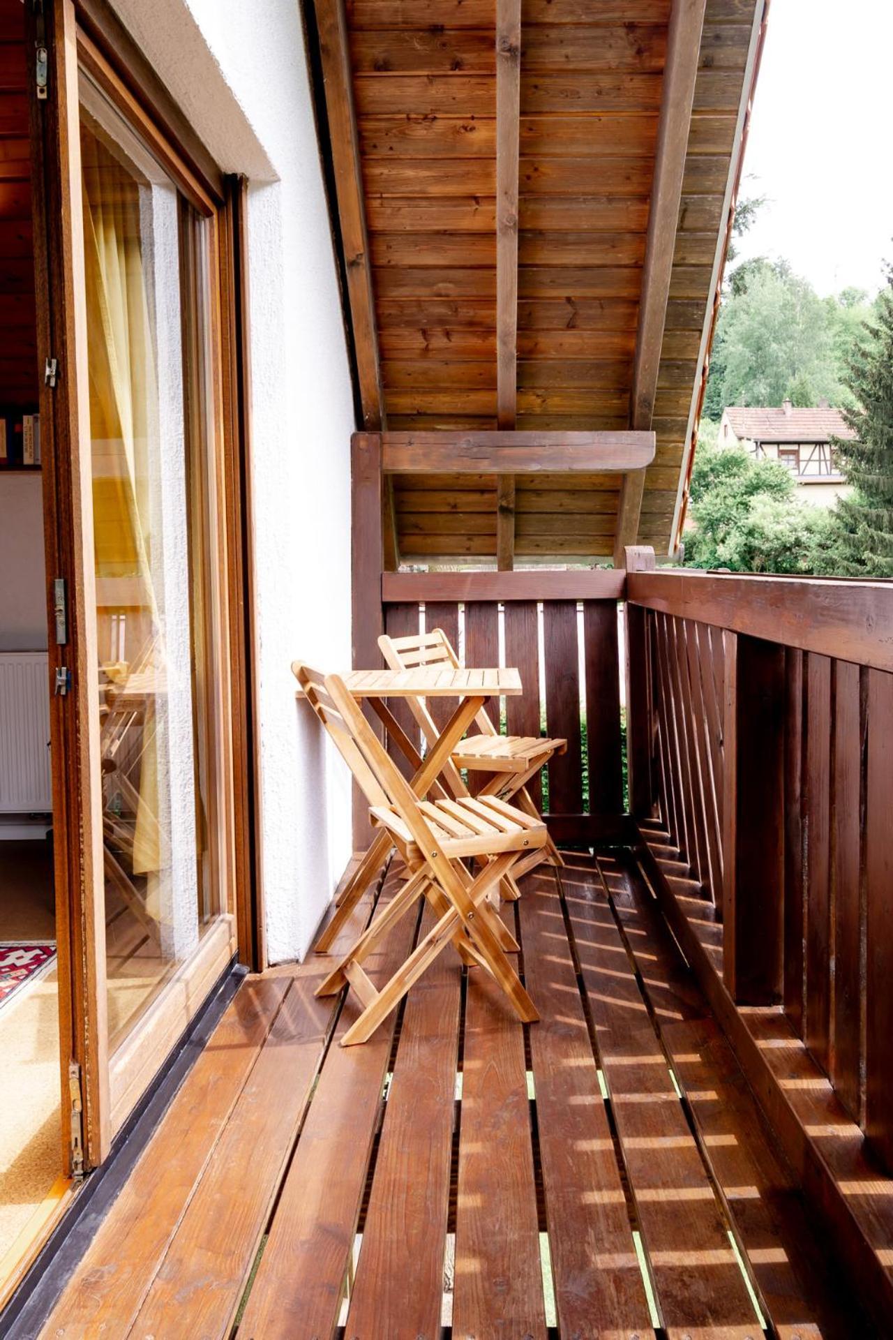 Birds-Nest Ferienwohnung Balkon Kaminofen Darstein Buitenkant foto